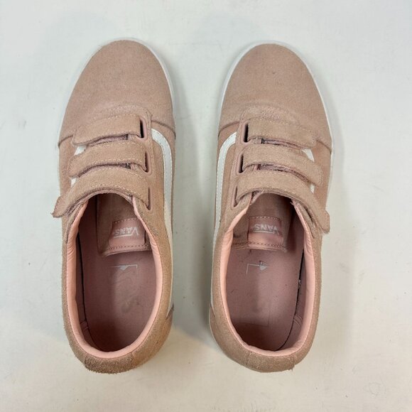 Vans Pink Suede Old Skool V Velcro Sneakers Womens 10 - Picture 8 of 10